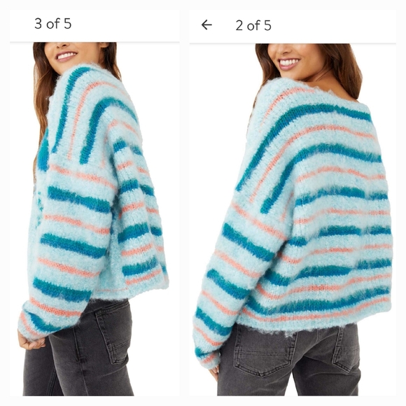 Free People Lily Sweater Mosaik Sky Combo - Picture 3 of 4